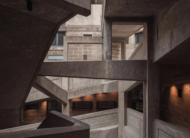 Concrete column structure showing cylindrical pillar form and dimensions